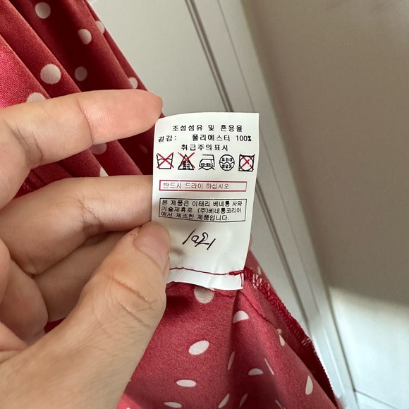 Vintage Stile Benetton Long Red Polka Dot Dress - Italy & Korea Collab Size 6 - Picture 8 of 9